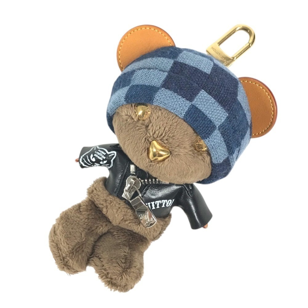 LOUIS VUITTON M03206 Damier Accessory Bag Charm - LV Louis Bear Keychain Knit...